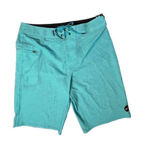 Lost Since 91 or 93 Throttle Bermuda Short $45 Aqua Casual Swim Trunks 32 Beach - Picture 1 of 13